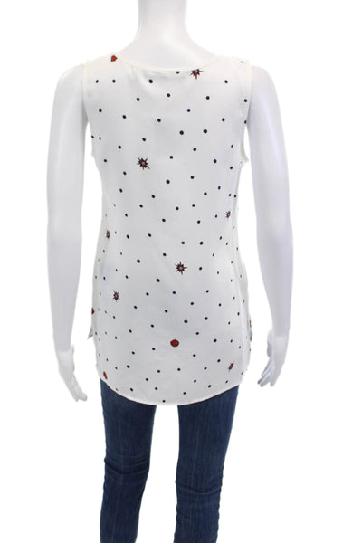 Badgley Mischka Womens Modele BST1438 Ivory Multi Graphic Top White Size XS