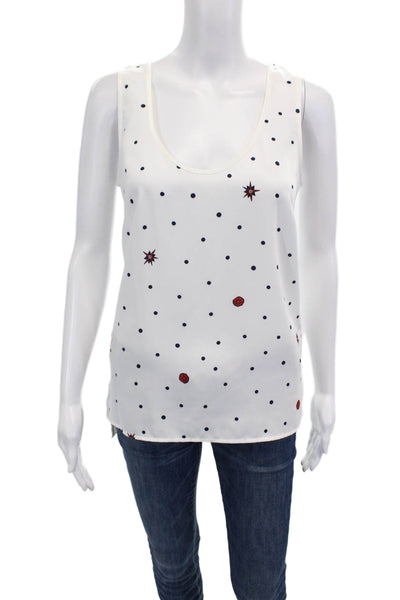 Badgley Mischka Womens Modele BST1438 Ivory Multi Graphic Top White Size S