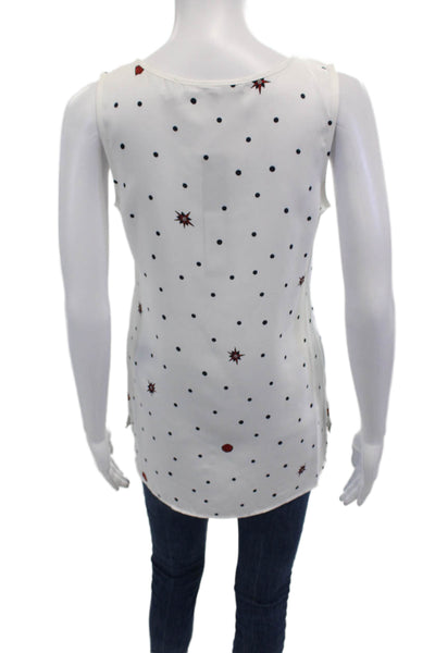 Badgley Mischka Womens Modele BST1438 Ivory Multi Graphic Top White Size S