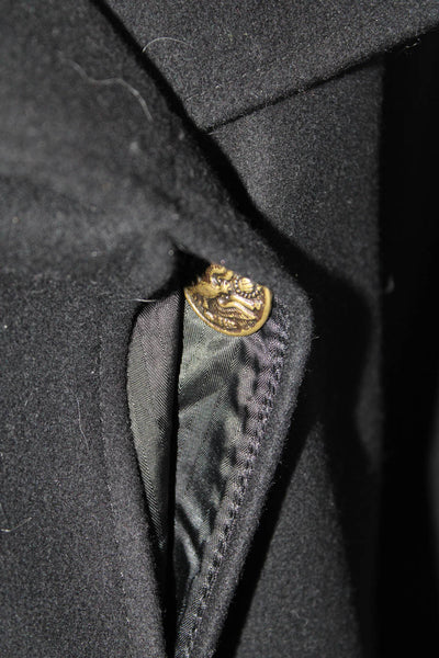 Gryphon New York Womens Wool Button Detailed Collared Coat Black Size XS