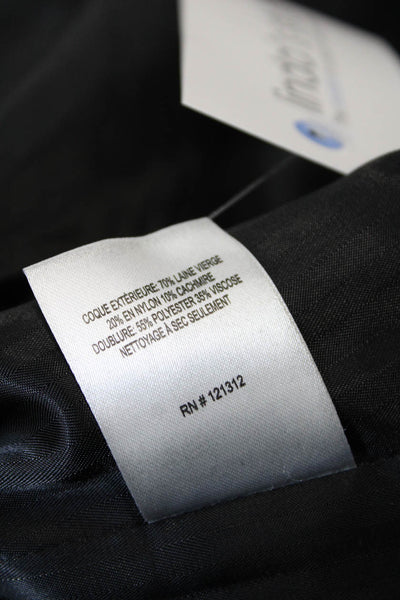 Gryphon New York Womens Wool Button Detailed Collared Coat Black Size XS