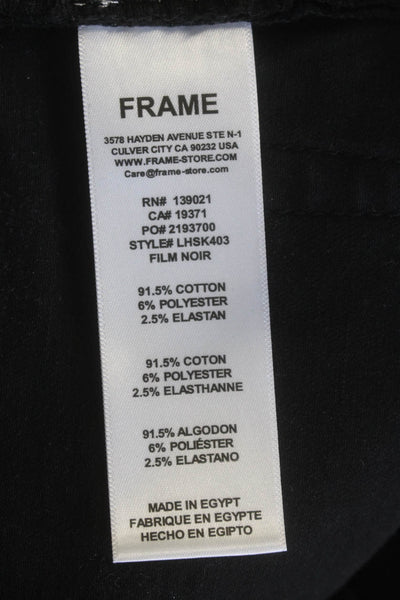 Frame Womens Cotton High Rise Skinny Leg Denim Jeans Solid Black Size 25