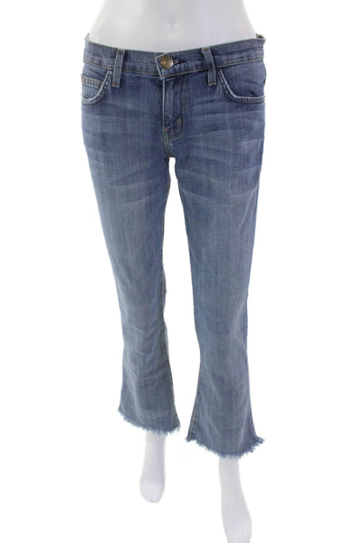 Current/Elliott Womens High Rise Distress Medium Wash Flare Leg Jeans Size 24