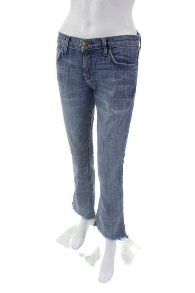 Current/Elliott Womens High Rise Distress Medium Wash Flare Leg Jeans Size 24