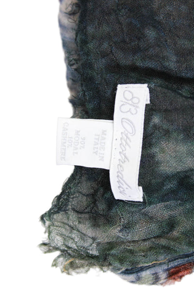 Ottotredici Womens Lightweight Knit Fringe Love Scarf Gray Multi 54"x36"