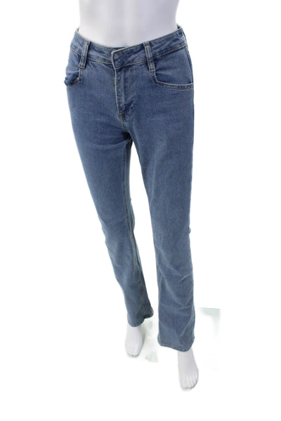 Frame Womens Cotton Zip Button Mini Boot Cut Leg Denim Jeans Blue Size EUR 24