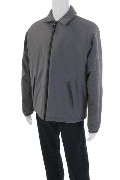 The Very Warm Mens Long Sleeved Front Zipped Collared Bomber Jacket Gray Size M