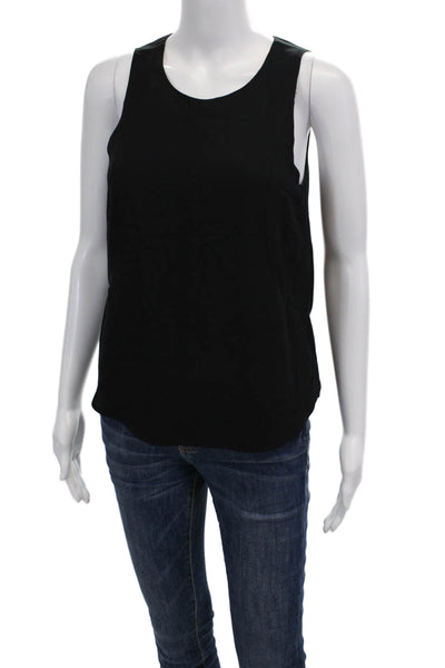 Rag & Bone Womens Sleeveless Back Zipped Round Neck Blouse Black Size S