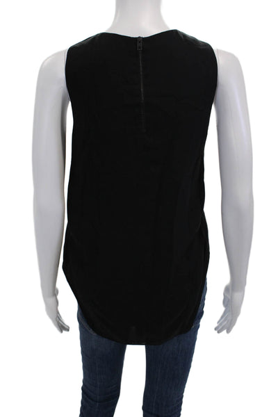 Rag & Bone Womens Sleeveless Back Zipped Round Neck Blouse Black Size S