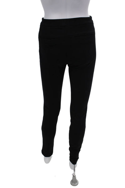 Vince Womens Skinny Leg Stitch Detailed Zipper Snap Button Pants  Black Size 4