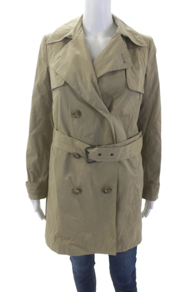 Vince Womens Long Sleeve Buttoned Collared Overcoat Beige Size XS