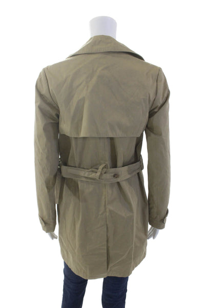 Vince Womens Long Sleeve Buttoned Collared Overcoat Beige Size XS