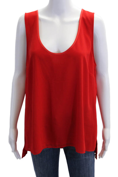 Badgley Mischka Womens Scoop Neck Sleeveless Layered Blouse Top Red Size XL