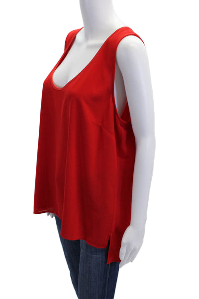 Badgley Mischka Womens Scoop Neck Sleeveless Layered Blouse Top Red Size XL