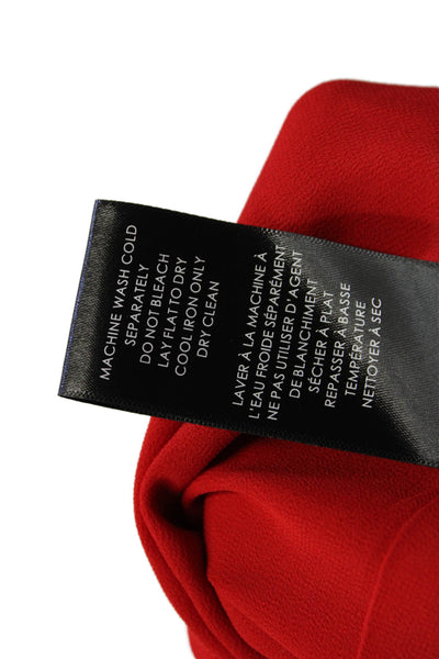 Badgley Mischka Womens Scoop Neck Sleeveless Layered Blouse Top Red Size XL