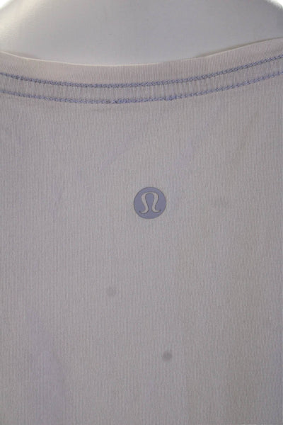 Lululemon Womens V-Neck Short Sleeve Pullover T-Shirt Top White Size 6