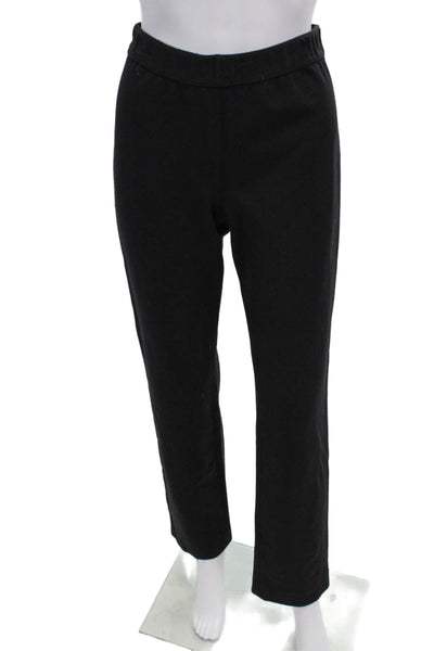 Lafayette 148 New York Womens Elastic Waist Mid-Rise Straight Pants Black Size S