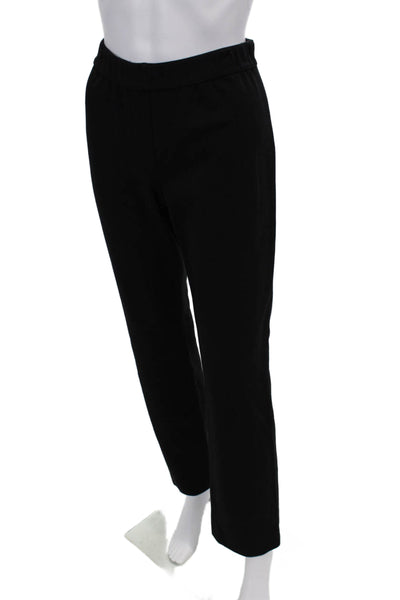 Lafayette 148 New York Womens Elastic Waist Mid-Rise Straight Pants Black Size S