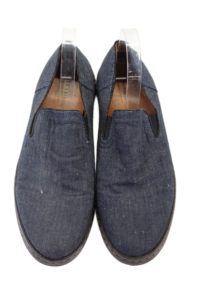 John Varvatos Mens Denim Elasticated Slip On Flat Shoes Blue Size 9.5