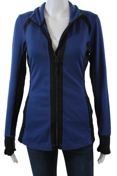 Lukka Lux Women Full Zip Colorblock Athletic Jacket Blue Black Size M