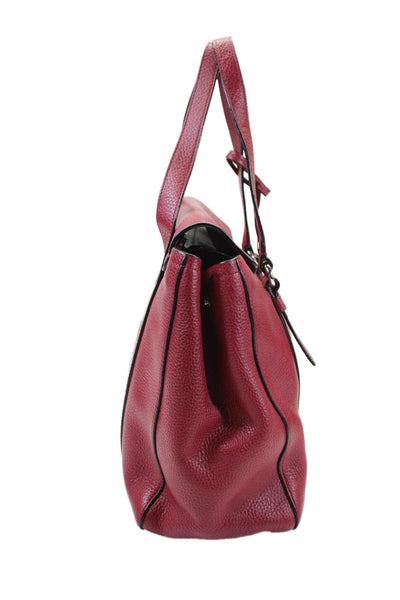 Marc By Marc Jacobs Womens Leather Turn Lock Large Shoulder Bag Handbag Red