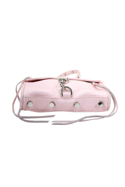 Rebecca Minkoff Womens Toggle Detail Zip Chain Strap Crossbody Bag Handbag Pink