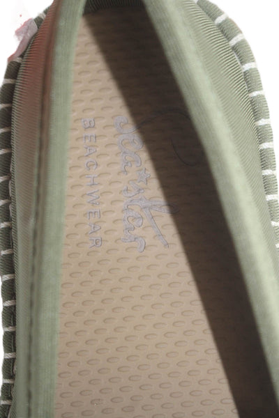 Sea Star Womens Slide On Beachcomber Espadrilles Olive Green Size 6