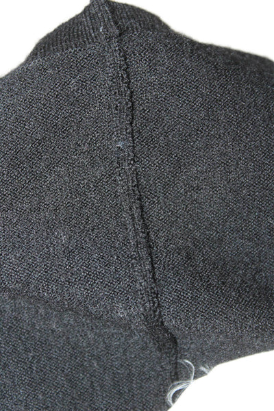 Gucci Womens Short Sleev V Neck Tie Tassel Knit Top Black Wool Size Medium