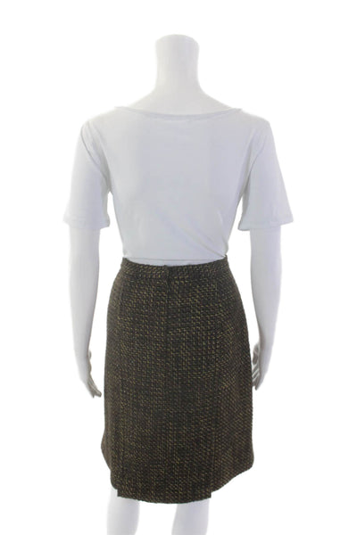 Rhonda Baum Womens Slip-On Zipped Skirt Brown Size M
