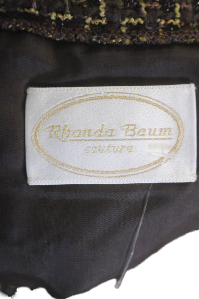 Rhonda Baum Womens Slip-On Zipped Skirt Brown Size M