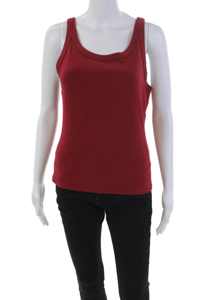 Michael Stars Womens Scoop Neck Cassic Thin Binded Tank Top Red Cotton One Size