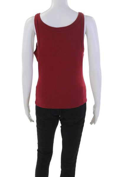 Michael Stars Womens Scoop Neck Cassic Thin Binded Tank Top Red Cotton One Size