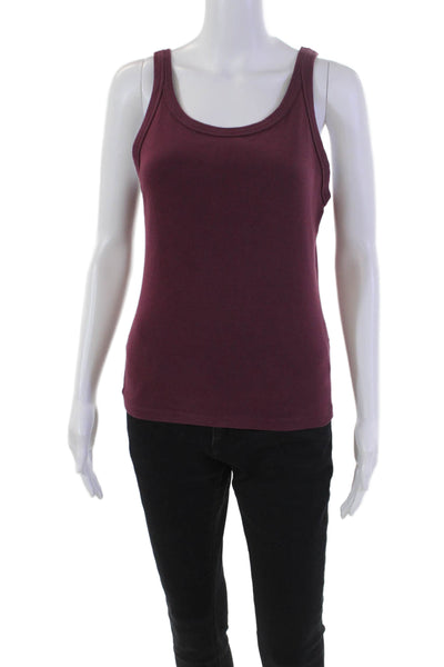 Michael Stars Womens Scoop Neck Cassic Thin Binded Tank Top Beetroot One Size