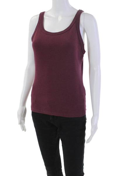Michael Stars Womens Scoop Neck Cassic Thin Binded Tank Top Beetroot One Size