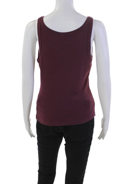 Michael Stars Womens Scoop Neck Cassic Thin Binded Tank Top Beetroot One Size