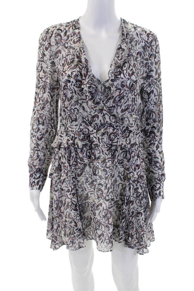 IRO Womens Paisley Print Long Sleeves A Line Dress White Multi Colored Size EUR