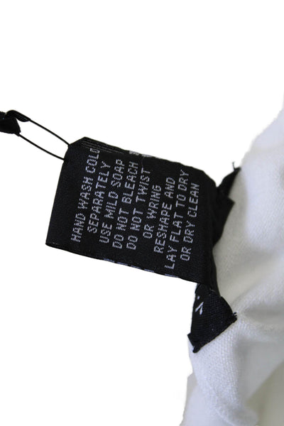 J Envie Womens Sheer Long Sleeve Knit V Neck Top Shirt White Size Extra Large