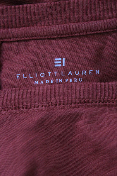 Elliott Lauren Womens Balloon Long Sleeve Scoop Neck Tee Shirt Orange Medium