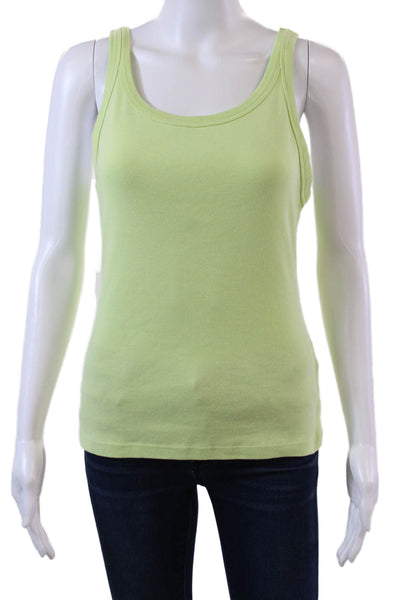 Michael Stars Womens Scoop Neck Cassic Thin Binded Tank Top Green One Size
