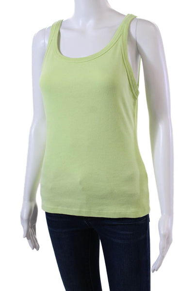 Michael Stars Womens Scoop Neck Cassic Thin Binded Tank Top Green One Size
