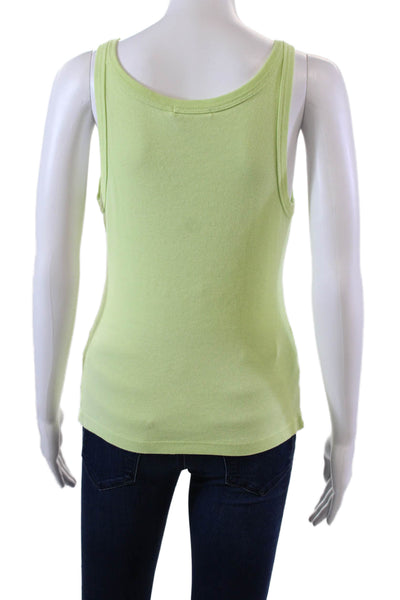 Michael Stars Womens Scoop Neck Cassic Thin Binded Tank Top Green One Size