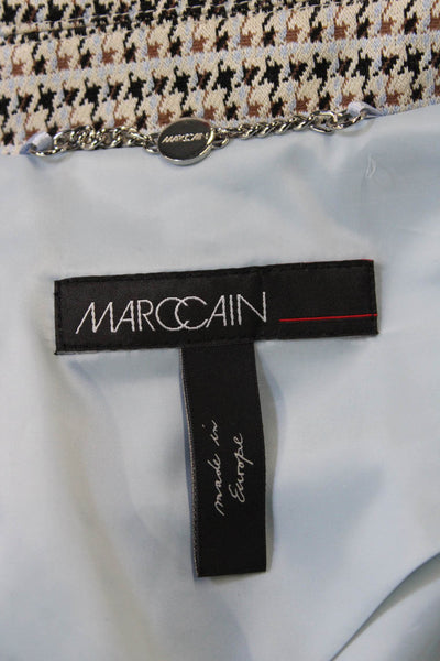 Marccain Womens Two Button Notched Lapel Houndstooth Blazer Jacket White Multi 2