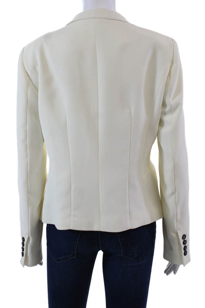 Marella Womens Single Button Notched Lapel Miranda Blazer Jacket White Size 8