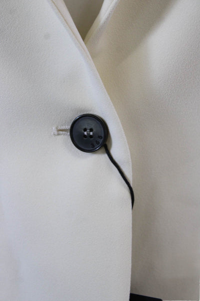 Marella Womens Single Button Notched Lapel Miranda Blazer Jacket White Size 8