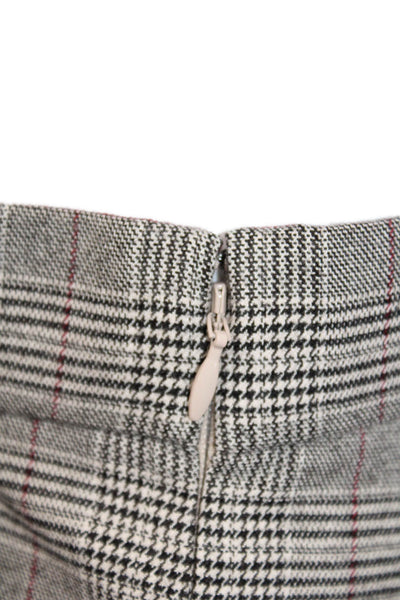 Tyler Boe Womens High Rise Wide Leg Plaid Prince Of Whales Pants Gray Size 14