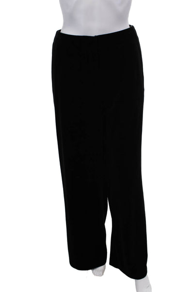 Tyler Boe Womens Zipper Fly High Rise Kathy Velvet Wide Leg Pants Black Size 14