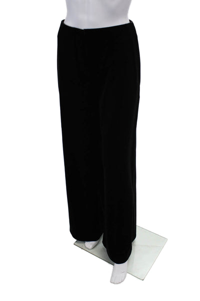 Tyler Boe Womens Zipper Fly High Rise Kathy Velvet Wide Leg Pants Black Size 14