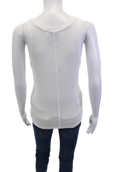 Saint Art Womens Scoop Neck Ribbed Jersey Knit Soren Tank Top White Size Large