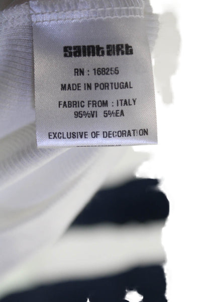 Saint Art Womens Scoop Neck Ribbed Jersey Knit Soren Tank Top White Size Large