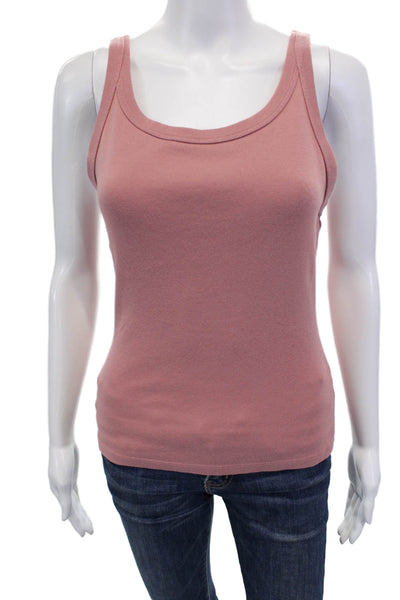 Michael Stars Womens Scoop Neck Cassic Thin Binded Tank Top Pink One Size